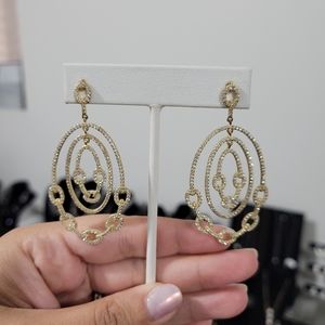 Sterling sliver Gold Plated triple tear earrings